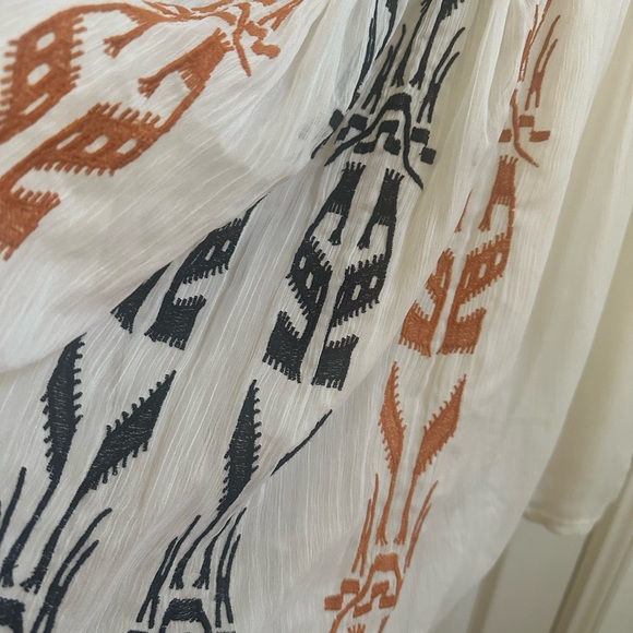 Akemi & Kin Boho Embroidered Sleeveless Beaded Blouse - Cream and Multicolor - Picture 5 of 8